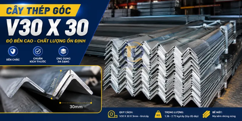 Thép hình V30 tại kho Tuấn Đạt SG