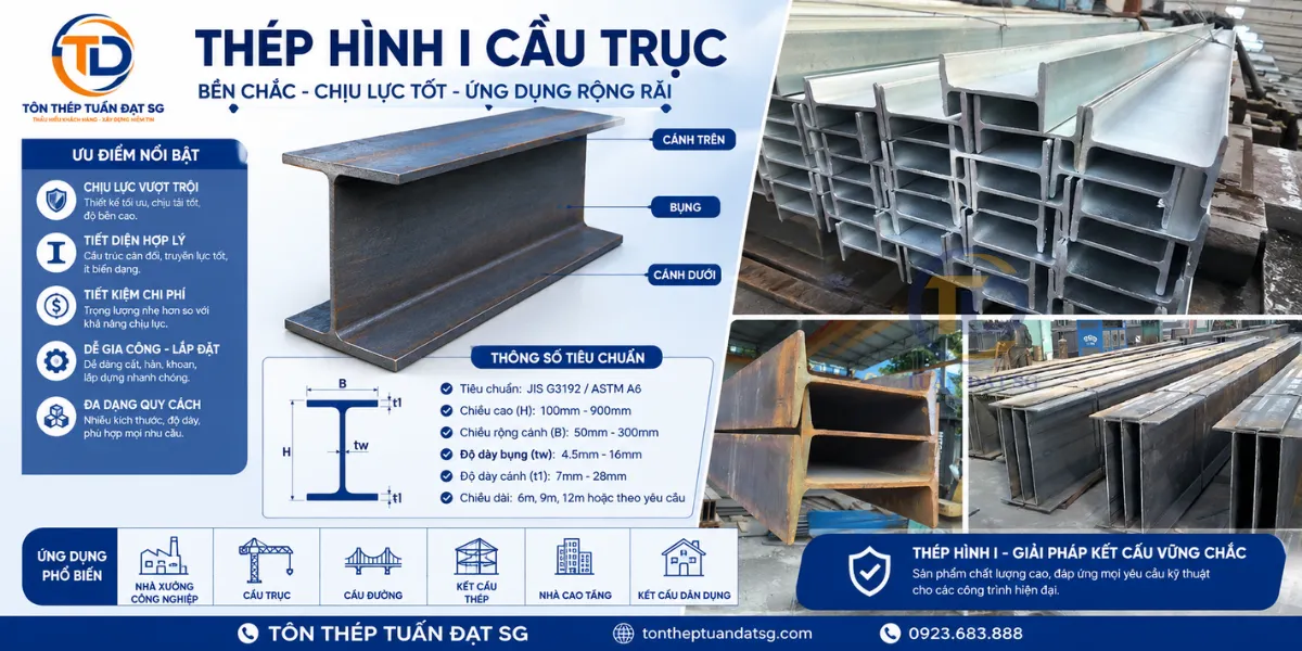 Thép hình i - Giải pháp kết câu vững chắc
