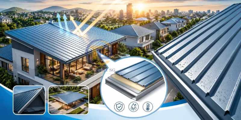 Tôn màu lợp mái nhà phố