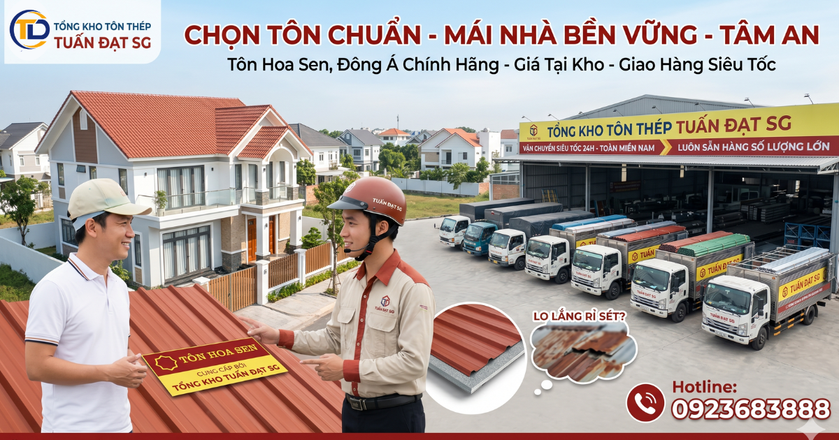 Tuấn Đạt SG - Đại lý phân phối tôn Hoa Sen chính hãng