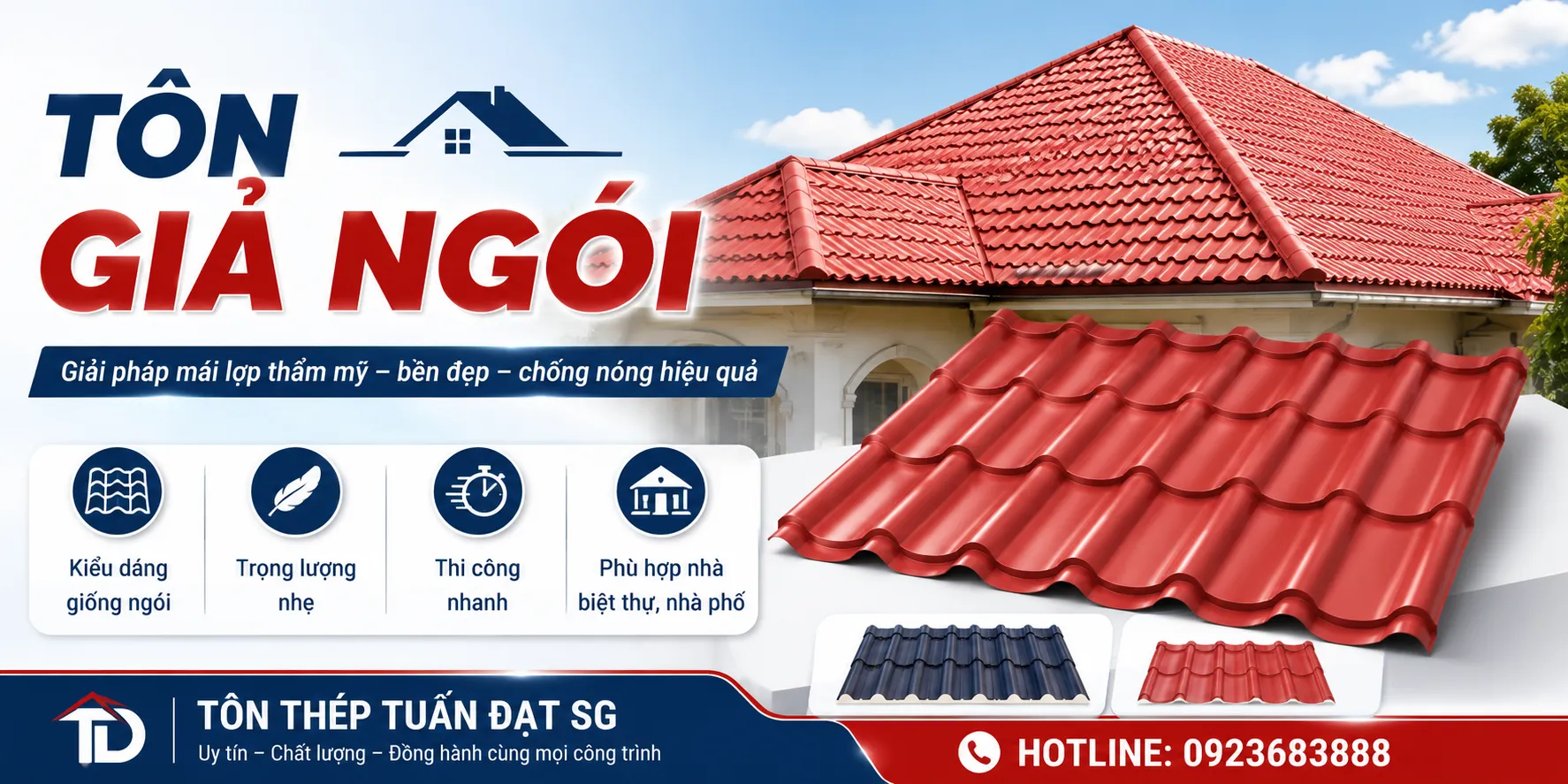 Tôn cán sóng ngói ( hay còn gọi là tôn giả ngói )