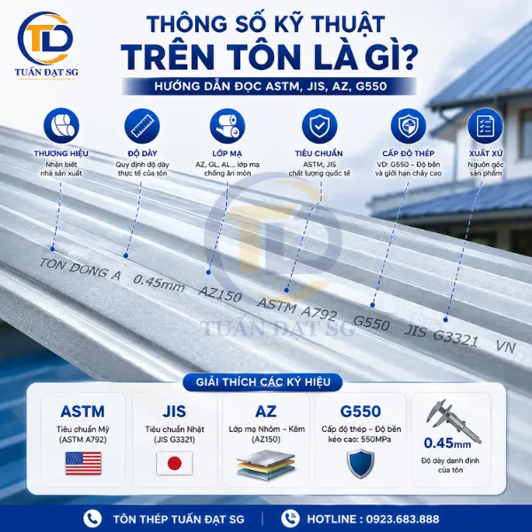 thông số kỹ thuật trên tôn